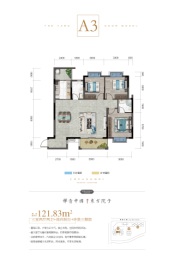 创美东方院子3室2厅1厨2卫建面121.83㎡