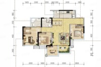 C5户型， 4室2厅1卫1厨， 建筑面积约98.00平米