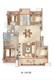 颍州·正荣府4室2厅1厨2卫建面128.00㎡