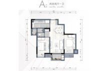 万科四季花城A户型建面约70平