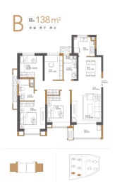 复地壹号湾4室2厅1厨2卫建面138.00㎡