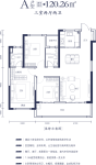 a户型三室两厅两卫120.26