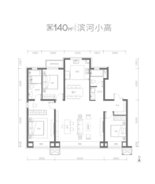 锦溢大河宸院3室2厅1厨2卫建面140.00㎡