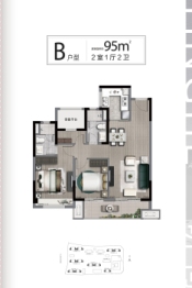 奥园·誉景华庭2室2厅1厨2卫建面95.00㎡