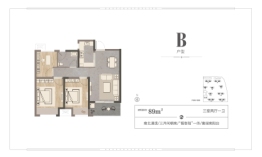 绿都·东澜岸3室2厅1厨1卫建面89.00㎡