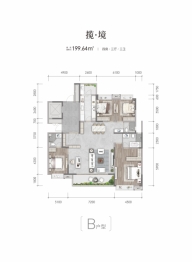 中国铁建·国际公馆4室3厅1厨3卫建面199.64㎡