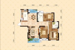 天邦钻石府3室2厅1厨2卫建面122.29㎡