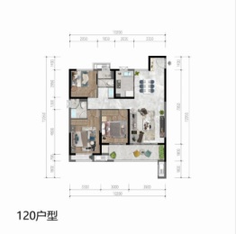 康城雅园3室2厅1厨2卫建面120.00㎡