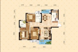 天邦钻石府3室2厅1厨2卫建面118.64㎡