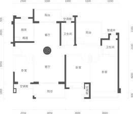 保利天汇4室2厅1厨2卫建面127.00㎡