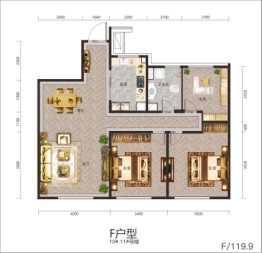 乌房蓝锦湾2室1厅1厨1卫建面119.90㎡