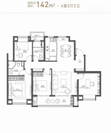 城投·金地阅峯汇4室2厅1厨2卫建面142.00㎡