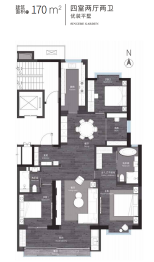 高新诚园4室2厅1厨2卫建面170.00㎡