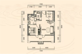 古盐田·白鹭湾2室2厅1厨1卫建面62.00㎡