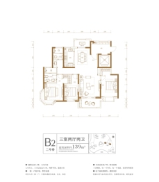 经纬·至臻豪庭3室2厅1厨2卫建面139.00㎡