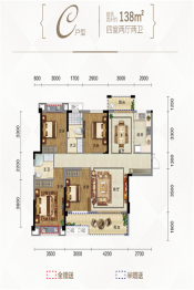 颐高广场|颐高华庭4室2厅1厨2卫建面138.00㎡