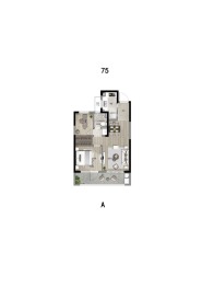 中南春江云锦2室2厅1厨1卫建面75.00㎡