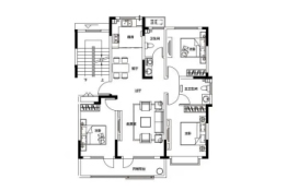 海青公馆3室2厅1厨2卫建面121.00㎡