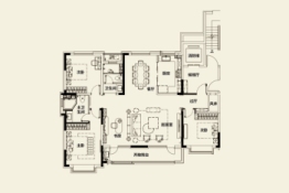 海青公馆3室2厅1厨2卫建面166.00㎡