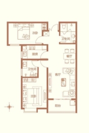 上东壹号三期2室2厅1厨2卫建面96.00㎡