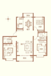 上东壹号三期3室2厅1厨2卫建面144.00㎡