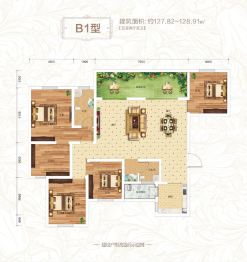 阳光翡翠豪庭5室2厅1厨1卫建面127.82㎡