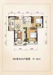 和顺御园2室1厅1厨1卫建面91.06㎡