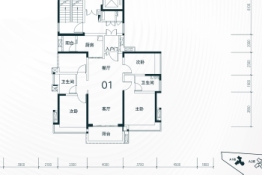 珑翠北区3室2厅1厨2卫建面127.00㎡