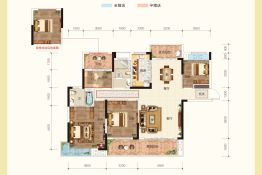 大汉鸿雁云府4室2厅1厨2卫建面143.00㎡