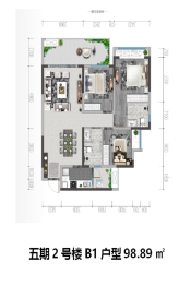 富临·绵州水郡五期3室1厅1厨2卫建面98.89㎡