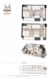 中国铁建·京师璟台1室1厅1厨1卫建面42.60㎡