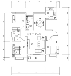 金桥书香苑3室2厅1厨2卫建面127.92㎡