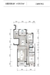 金科华地·公元九墅3室2厅1厨2卫建面109.01㎡