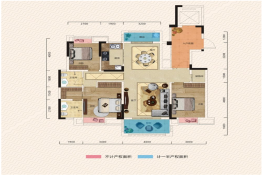 书香领秀城3室2厅1厨2卫建面124.54㎡