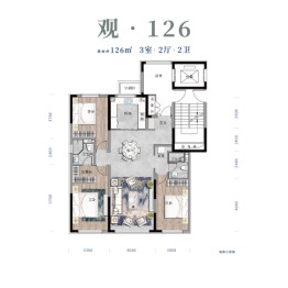 首创·禧悦大观3室2厅1厨2卫建面126.00㎡