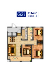 紫金园天骄水岸3室2厅1厨1卫建面114.00㎡