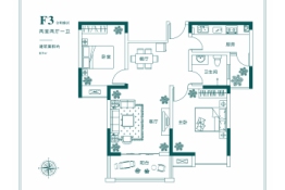 东方今典·溱水印象2室2厅1厨1卫建面87.00㎡