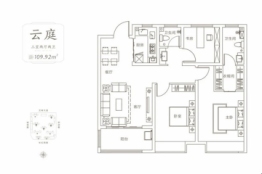 金秋 依云3室2厅1厨2卫建面109.92㎡