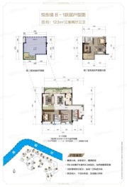 中天·悦东境3室2厅1厨3卫建面123.00㎡