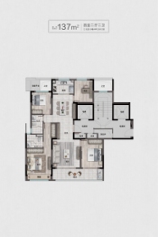 绿城城投·礼贤未来社区4室2厅1厨2卫建面137.00㎡