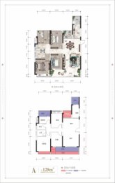 融科·书香世家4室2厅1厨2卫建面128.00㎡