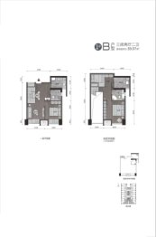 紫鑫中央广场（高铁新城）3室2厅1厨2卫建面59.00㎡