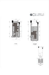 紫鑫中央广场（高铁新城）1室2厅1厨2卫建面34.00㎡