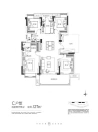 蓝光雍锦府4室2厅1厨2卫建面127.00㎡