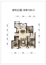 保利云禧3室2厅1厨2卫建面106.00㎡