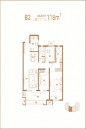 麒麟郡+3室2厅1厨2卫建面118.00㎡