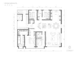 中海京叁號院4室2厅1厨3卫建面240.00㎡