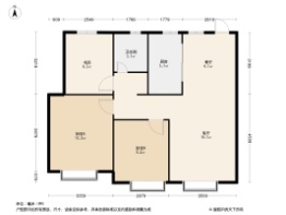 金海云城3室2厅1厨1卫建面89.00㎡