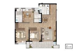 格林云著·云麓3室2厅1厨2卫建面116.00㎡