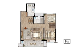 格林云著·云麓3室2厅1厨1卫建面99.00㎡